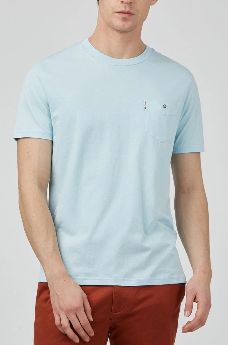 Ben Sherman Pocket Crew Neck T-Shirt Sky Blue 3 Ben Sherman Pocket Crew Neck T-Shirt Sky Blue