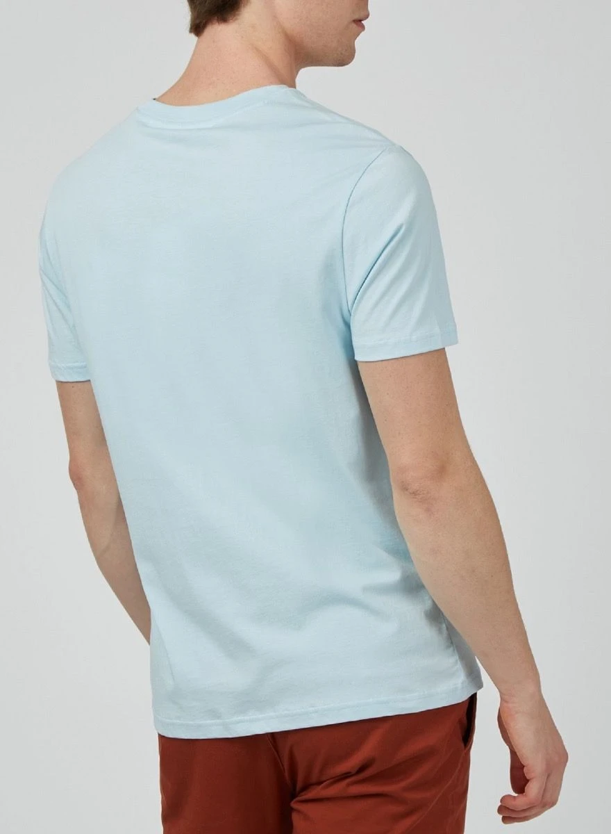 Ben Sherman Pocket Crew Neck T-Shirt Sky Blue 4 Ben Sherman Pocket Crew Neck T-Shirt Sky Blue - Image 2