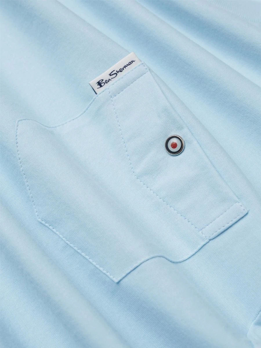 Ben Sherman Pocket Crew Neck T-Shirt Sky Blue 7 Ben Sherman Pocket Crew Neck T-Shirt Sky Blue - Image 5