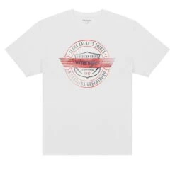 Wrangler Americana Crew Neck T-Shirt Worn White -Cheap Class Garb Store 112339338 1