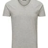 Jack & Jones Basic Vee Neck Cotton Lycra Plain T-shirt Light Grey -Cheap Class Garb Store 12059219 lt grey melange 1
