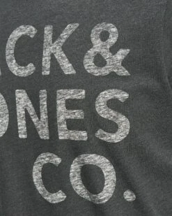 Jack & Jones Core Crew Neck Rinner Logo Print T-shirt Asphalt -Cheap Class Garb Store 12128501 asphalt close