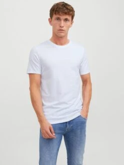 Jack & Jones 2 PACK Basic Crew Neck T-Shirt White -Cheap Class Garb Store 12133913 white