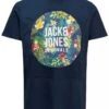 Jack & Jones Original Crew Neck Rain Print T-shirt Total Eclipse -Cheap Class Garb Store 12136561 total eclipse