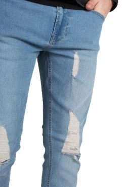 Only & Sons Warp Skinny Fit Jeans 7919 Mid Blue Denim -Cheap Class Garb Store 22007919 light blue back close