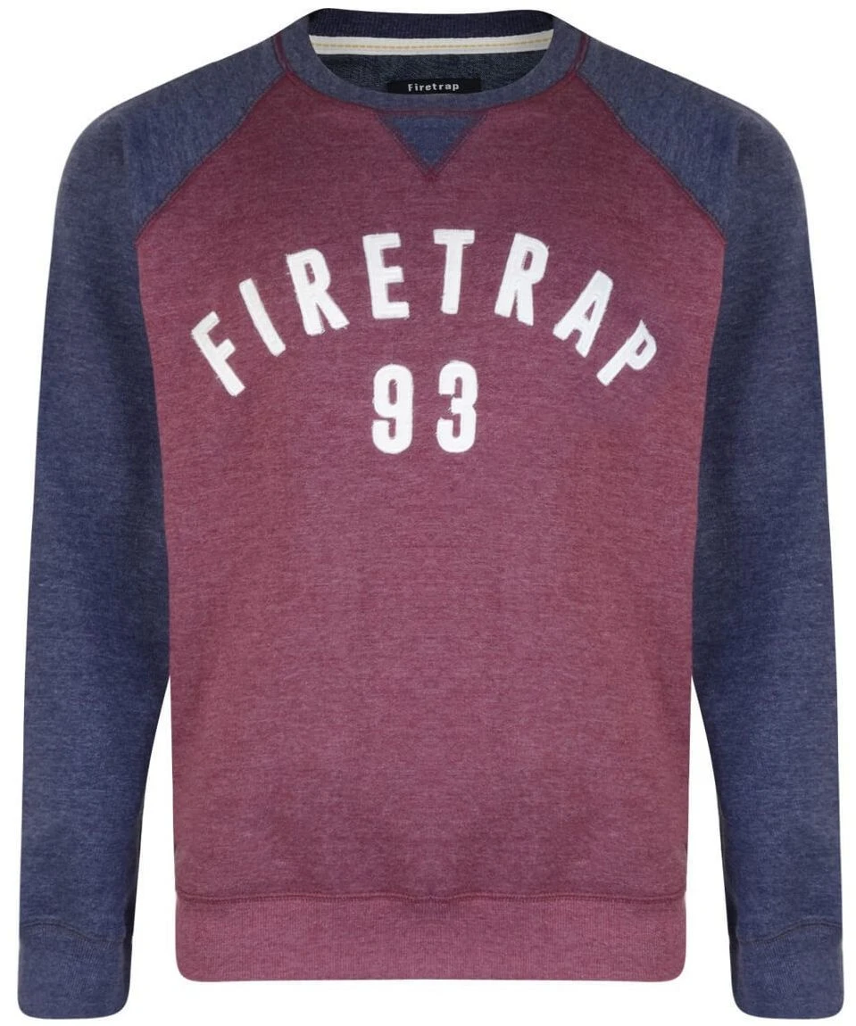 Firetrap Crew Neck Printed Sweatshirt Burgundy 3 Firetrap Crew Neck Printed Sweatshirt Burgundy