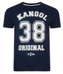 Kangol Original 38 Crew Neck Print T-shirt Navy Blue