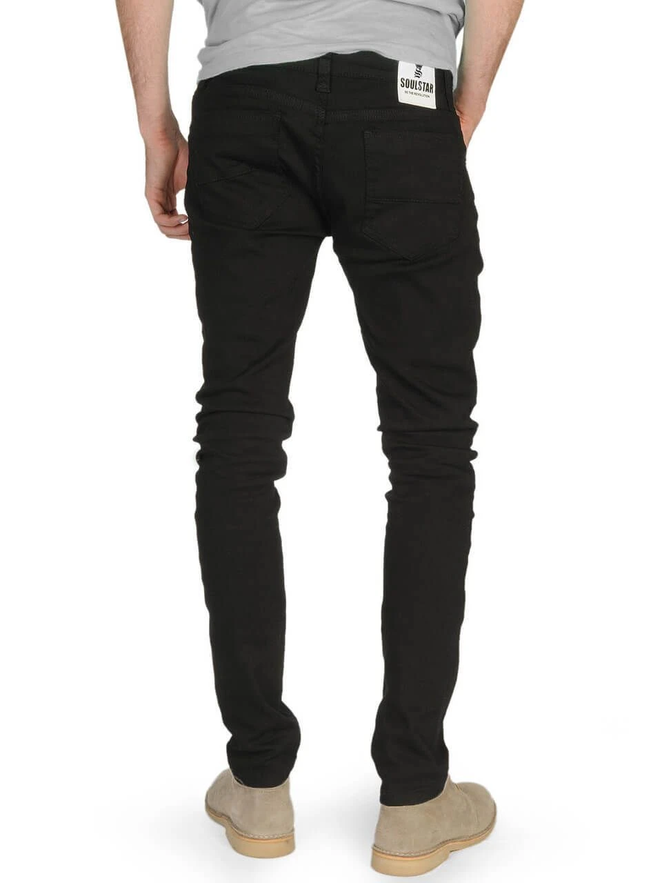 Soul Star Skinny Fit Slim Tapered Denim Jeans Black 4 Soul Star Skinny Fit Slim Tapered Denim Jeans Black - Image 2
