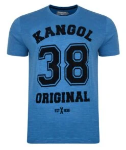 Kangol Original 38 Crew Neck Print T-shirt Blue