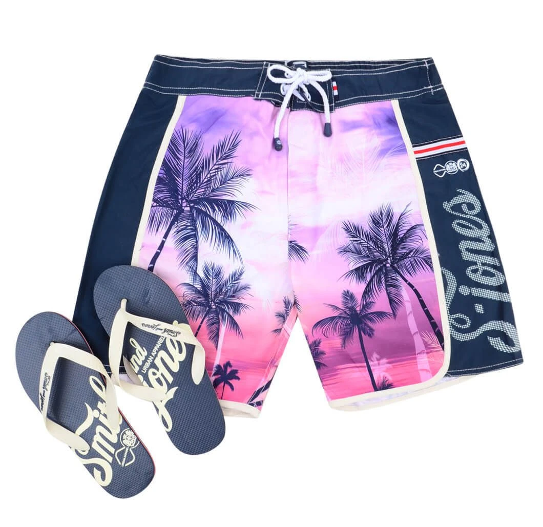 Smith & Jones Beach Swim Shorts & Flip Flop Set Kokomo Navy Pink 5 Smith & Jones Beach Swim Shorts & Flip Flop Set Kokomo Navy Pink - Image 3