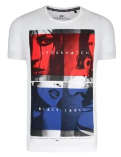 Crosshatch T-Shirt Top Hot Girl White