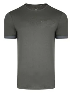 Ringspun Clifton Crew Neck Cotton Plain T-shirt Charcoal
