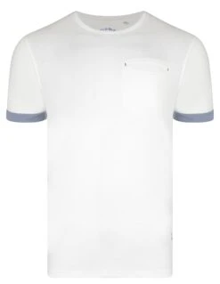 Ringspun Clifton Crew Neck Cotton Plain T-shirt Off White
