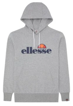 Ellesse Brisbane Logo Overhead Hoodie Grey Marl -Cheap Class Garb Store ellesse heritage ss20q1 mens shc07440 brisbane hoody greymarl flatlay01 15845
