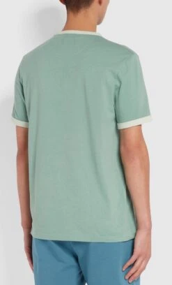 Farah Groves Ringer Crew Neck T-Shirt Jade Green -Cheap Class Garb Store f4ksb065 368 alt2 1800x1800