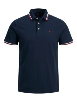 Jack & Jones Paulos Tipped Polo Shirt Navy Blazer -Cheap Class Garb Store jj 12136668 navy blazer1
