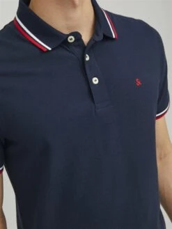 Jack & Jones Paulos Tipped Polo Shirt Navy Blazer -Cheap Class Garb Store jj 12136668 navy blazer3