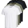 Jack & Jones 5 Pack Logo Crew Neck T-Shirt White -Cheap Class Garb Store jj 12185714 white