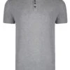 Kangol Henley Crew Neck Cotton Plain T-shirt Grey Marl -Cheap Class Garb Store k707787c e285 grey