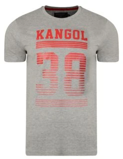 Kangol Handley Crew Neck Cotton Logo T-shirt Grey Marl