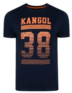 Kangol Handley Crew Neck Cotton Logo T-shirt Navy