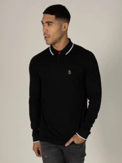 Luke 1977 Meadtastic Sport Long Sleeve Pique Polo Shirt Jet Black -Cheap Class Garb Store longmeadtastic black 3 1260x