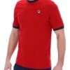 Fila Marconi Logo Crew Neck T-Shirt Equestrian Red/Navy -Cheap Class Garb Store marconi equestrian red