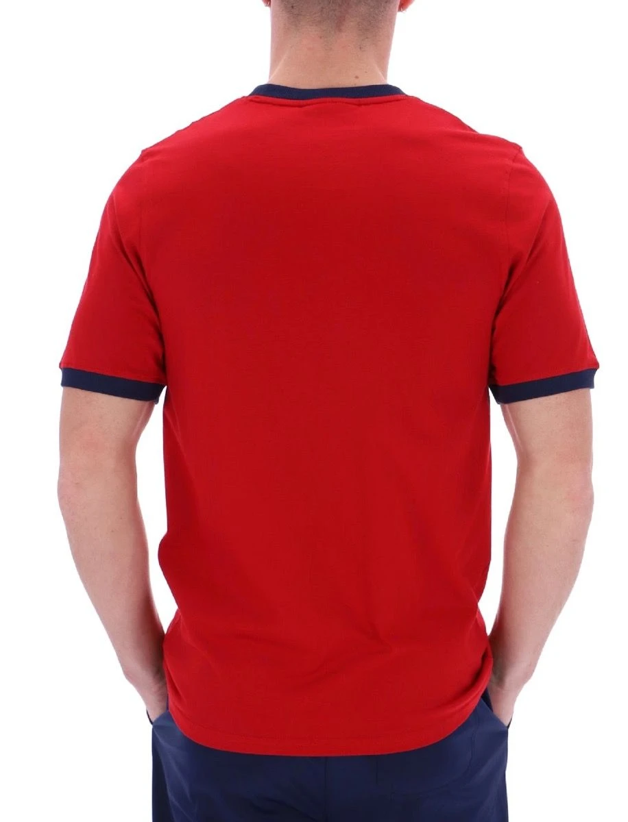 Fila Marconi Logo Crew Neck T-Shirt Equestrian Red/Navy 4 Fila Marconi Logo Crew Neck T-Shirt Equestrian Red/Navy - Image 2