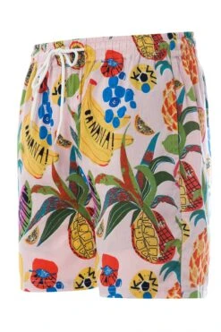 Soulstar Print Hawaiian Cocktail Shorts Light Pink