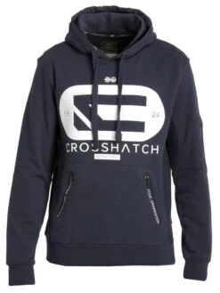 Crosshatch Netlock Overhead Logo Hoodie Navy -Cheap Class Garb Store netlock navy1