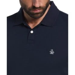 Original Penguin Daddy Sticker Short Sleeve Polo Shirt Dark Sapphire -Cheap Class Garb Store opkb0600 413 dark sapphire3 m