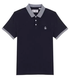 Original Penguin Stars And Stripe Pique Polo Shirt Dark Sapphire -Cheap Class Garb Store opks9130 413