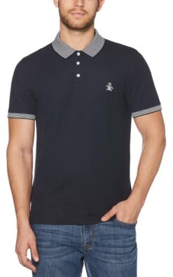 Original Penguin Stars And Stripe Pique Polo Shirt Dark Sapphire