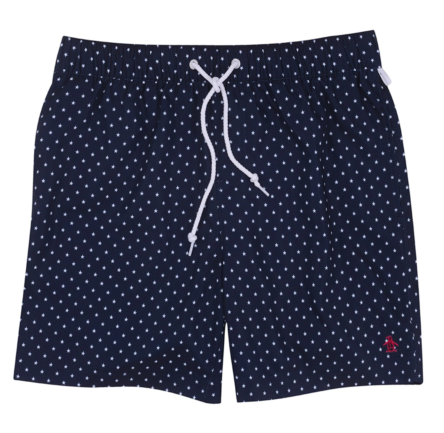 Original Penguin Star Print Elastic Volley Swim Shorts Dark Sapphire 5 Original Penguin Star Print Elastic Volley Swim Shorts Dark Sapphire - Image 3