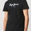 Pepe Jeans Eggo N Retro Logo T-Shirt Black -Cheap Class Garb Store pm508208 999 01 mo