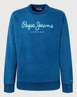 Pepe Jeans Dindigo Logo Sweatshirts Indigo -Cheap Class Garb Store pm582184 561 01 fl