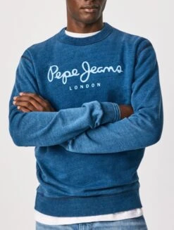 Cheap Class Garb Store 25 Pepe Jeans Dindigo Logo Sweatshirts Indigo
