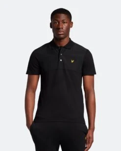 Lyle & Scott Softshell Panel Polo Shirt Jet Black -Cheap Class Garb Store sp1806v z865 jet black