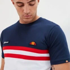 Ellesse Venire Logo Crew Neck T-Shirt Navy/Red/White -Cheap Class Garb Store venire navyred 3