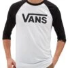VANS Classic Logo Long Sleeve Raglan Top White/Black 2 VANS Classic Logo Long Sleeve Raglan Top White/Black -Cheap Class Garb Store vn0002qqyb2 hero