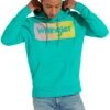 Wrangler Overhead Retro Logo Hoodie Spectra Green -Cheap Class Garb Store w6560ihwb spectra green