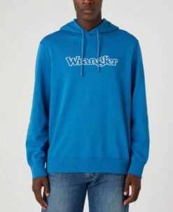 Cheap Class Garb Store 8 Wrangler Graphic Logo Hooded Sweatshirts Deep Water