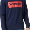 Wrangler Logo Crew Neck Sweatshirts Navy -Cheap Class Garb Store w6msha114