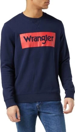 Cheap Class Garb Store 27 Wrangler Logo Crew Neck Sweatshirts Navy