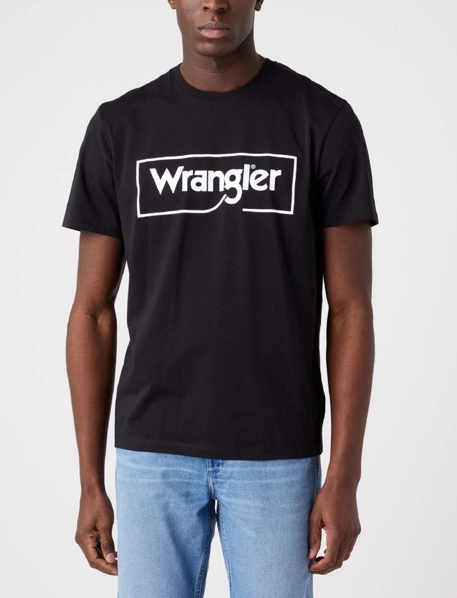 Wrangler Frame Logo Crew Neck T-Shirt Black 3 Wrangler Frame Logo Crew Neck T-Shirt Black