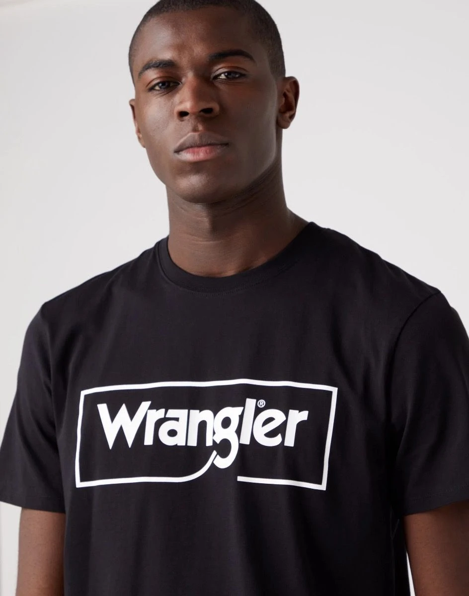 Wrangler Frame Logo Crew Neck T-Shirt Black 5 Wrangler Frame Logo Crew Neck T-Shirt Black - Image 3