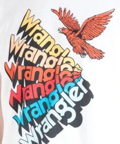 Wrangler Festival Crew Neck Graphic Logo T-shirt Off White -Cheap Class Garb Store w7c12fk02 close