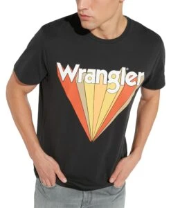 Wrangler Festival Crew Neck Graphic Logo T-shirt Faded Black -Cheap Class Garb Store w7c12fkv6 mosaic
