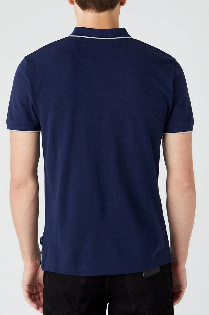 Wrangler Short Sleeve Polo Shirt Navy 4 Wrangler Short Sleeve Polo Shirt Navy - Image 2