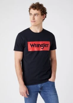Wrangler Logo Crew Neck T-Shirt Black -Cheap Class Garb Store w7msd3100